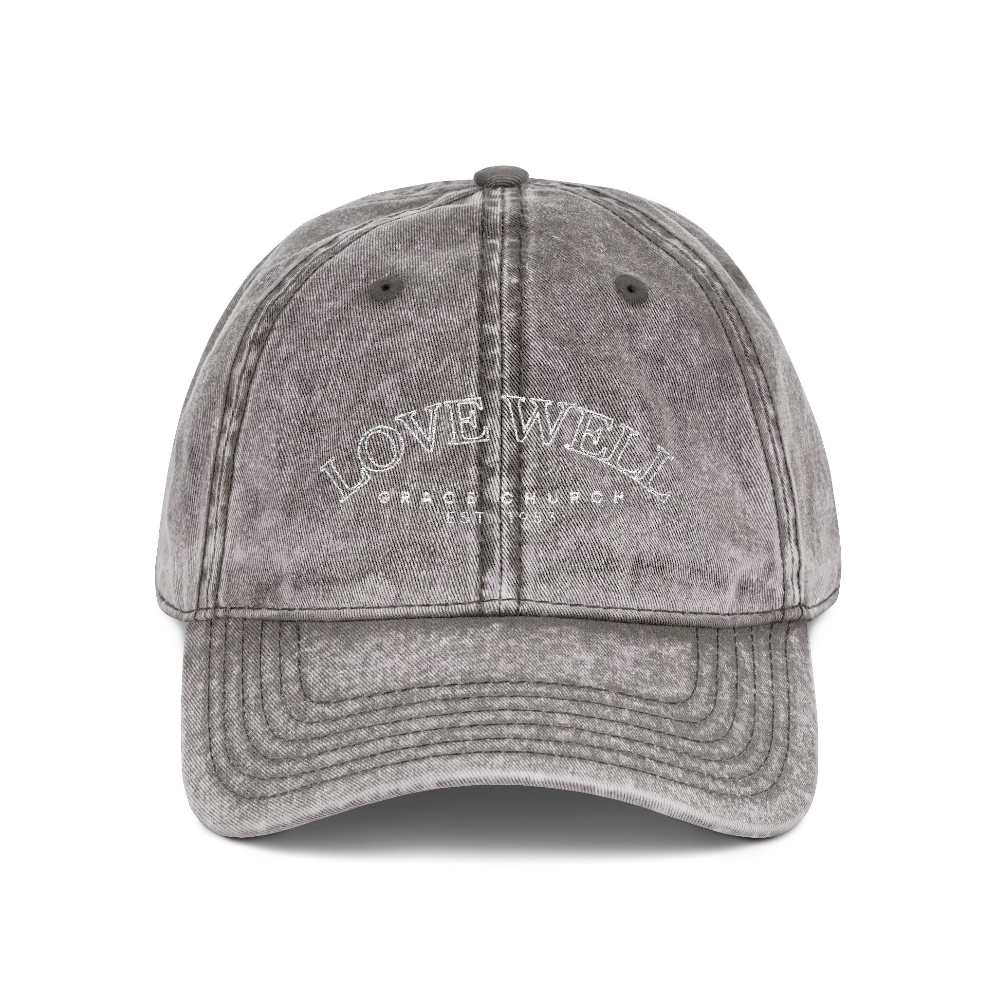 Embroidered 'LOVEWELL' Vintage Baseball Cap – Distressed Cotton Hat