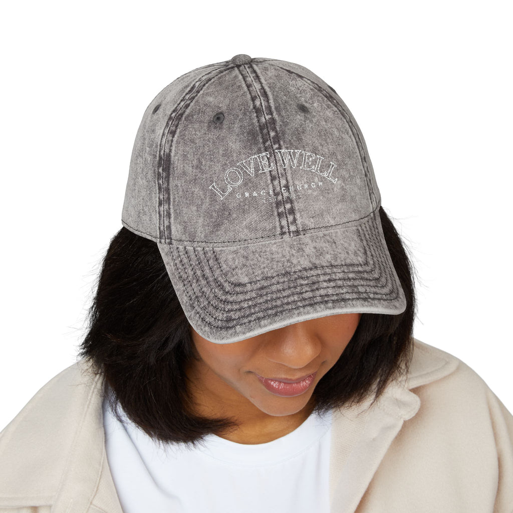 Embroidered 'LOVEWELL' Vintage Baseball Cap – Distressed Cotton Hat