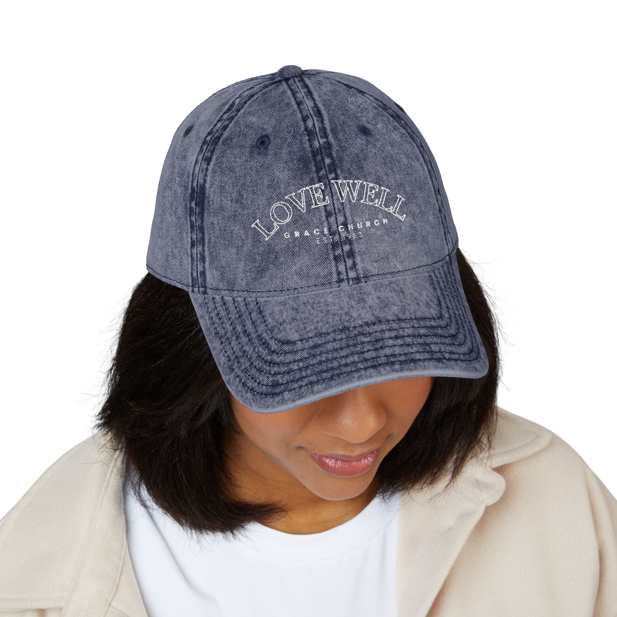 Embroidered 'LOVEWELL' Vintage Baseball Cap – Distressed Cotton Hat