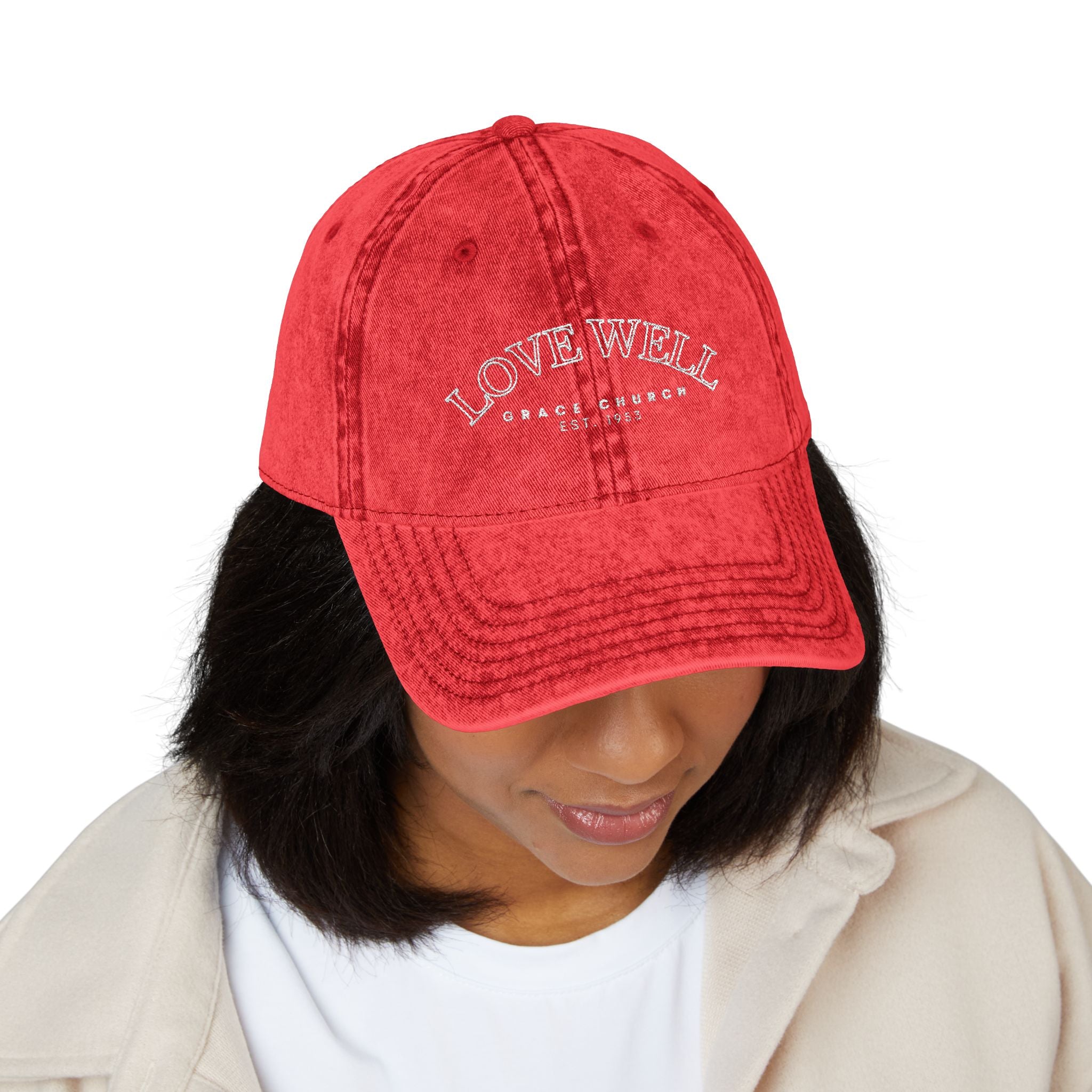 Embroidered 'LOVEWELL' Vintage Baseball Cap – Distressed Cotton Hat