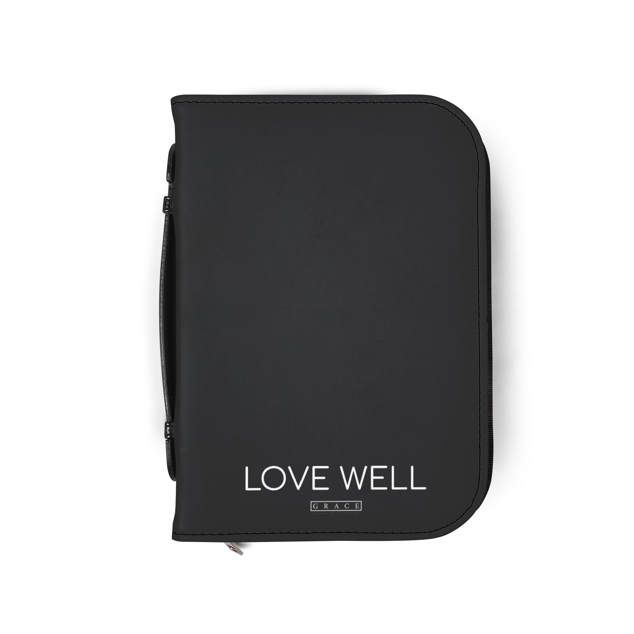 Leather Zippered — "Love Well" Book/Bible Case