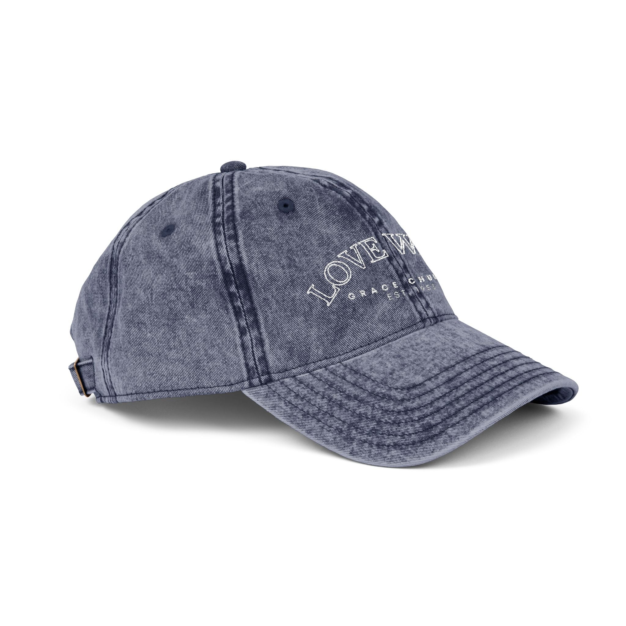 Embroidered 'LOVEWELL' Vintage Baseball Cap – Distressed Cotton Hat