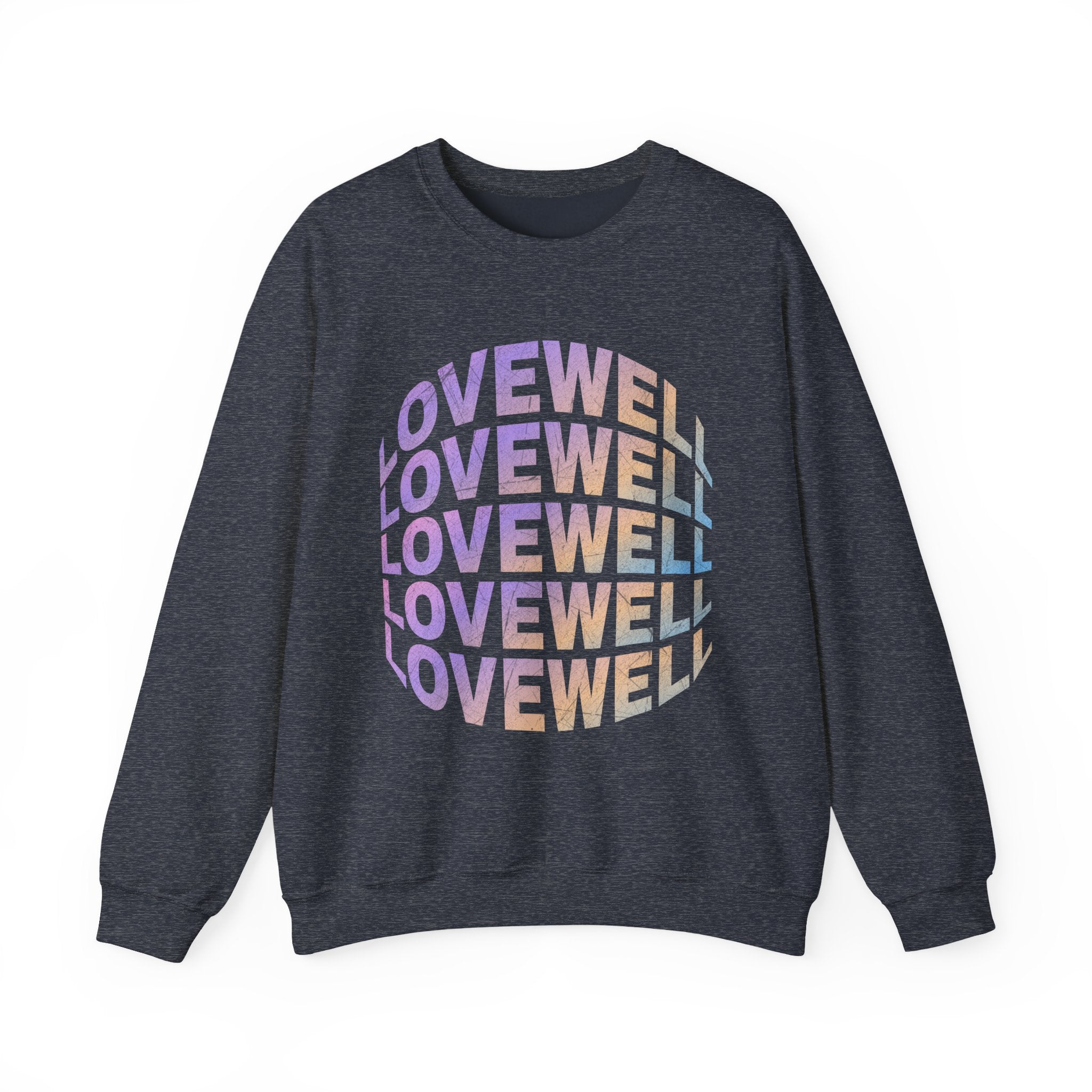 LOVEWELL repeating circle design Sweatshirt | pastel rainbow text