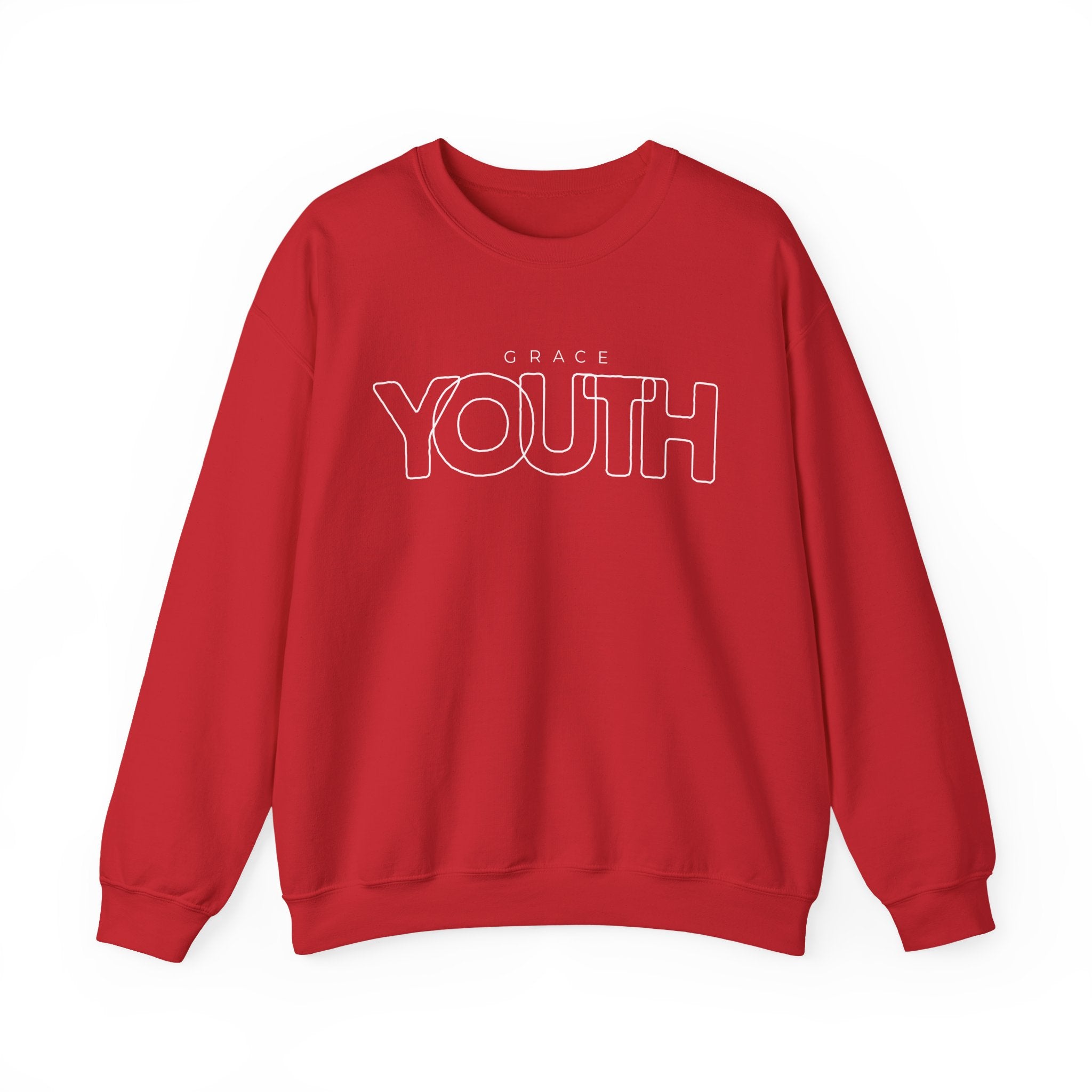 Youth Crewneck Sweatshirt – 'Grace YOUTH' Retro Outline Graphic