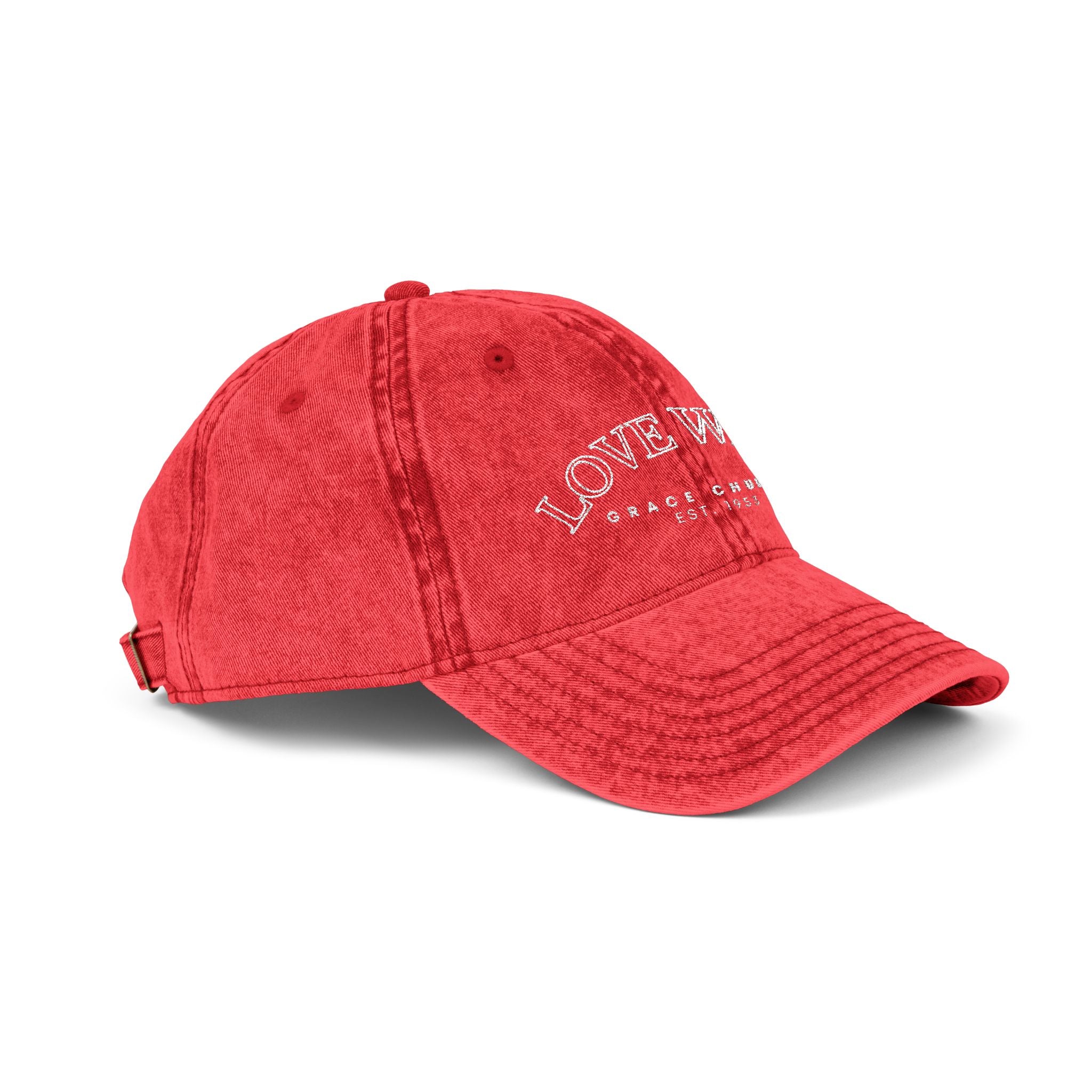 Embroidered 'LOVEWELL' Vintage Baseball Cap – Distressed Cotton Hat
