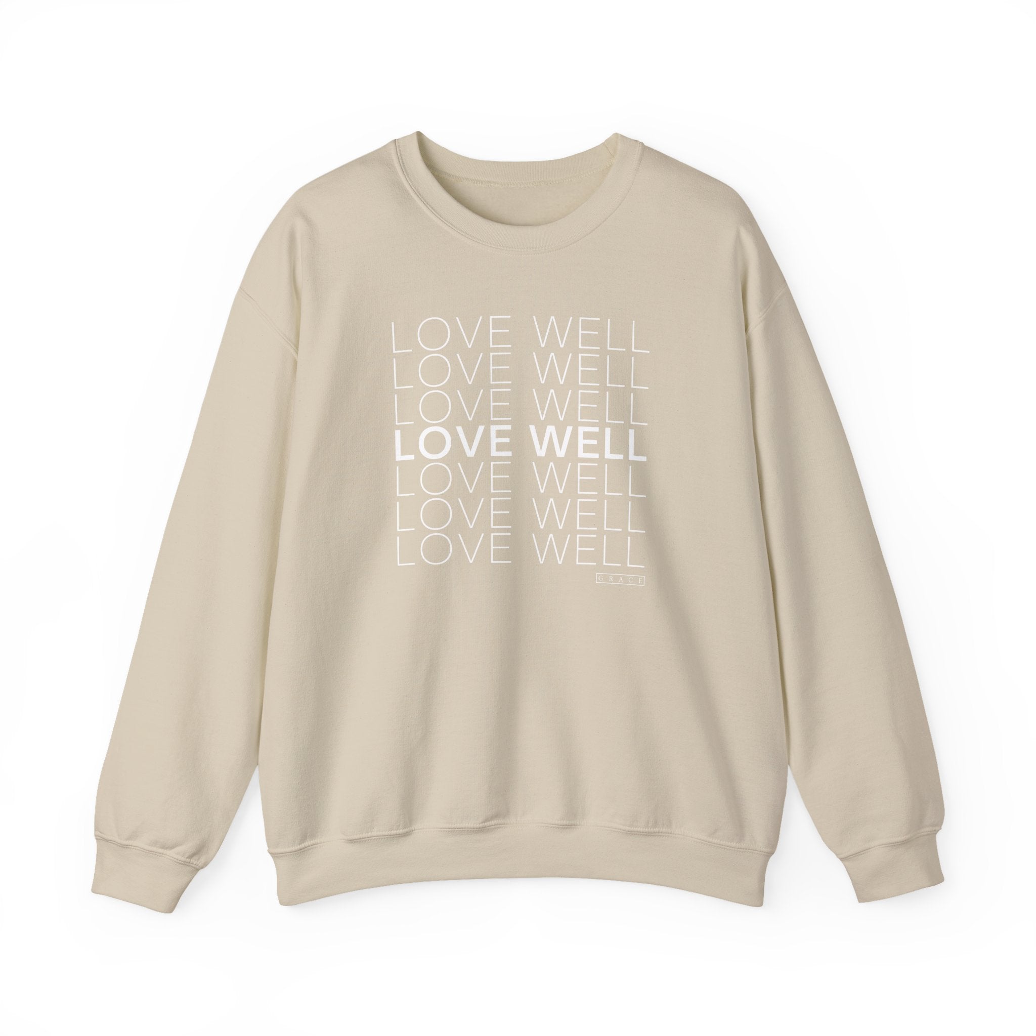 Love Well Repeated Graphic Sweatshirt — Minimalist Crewneck