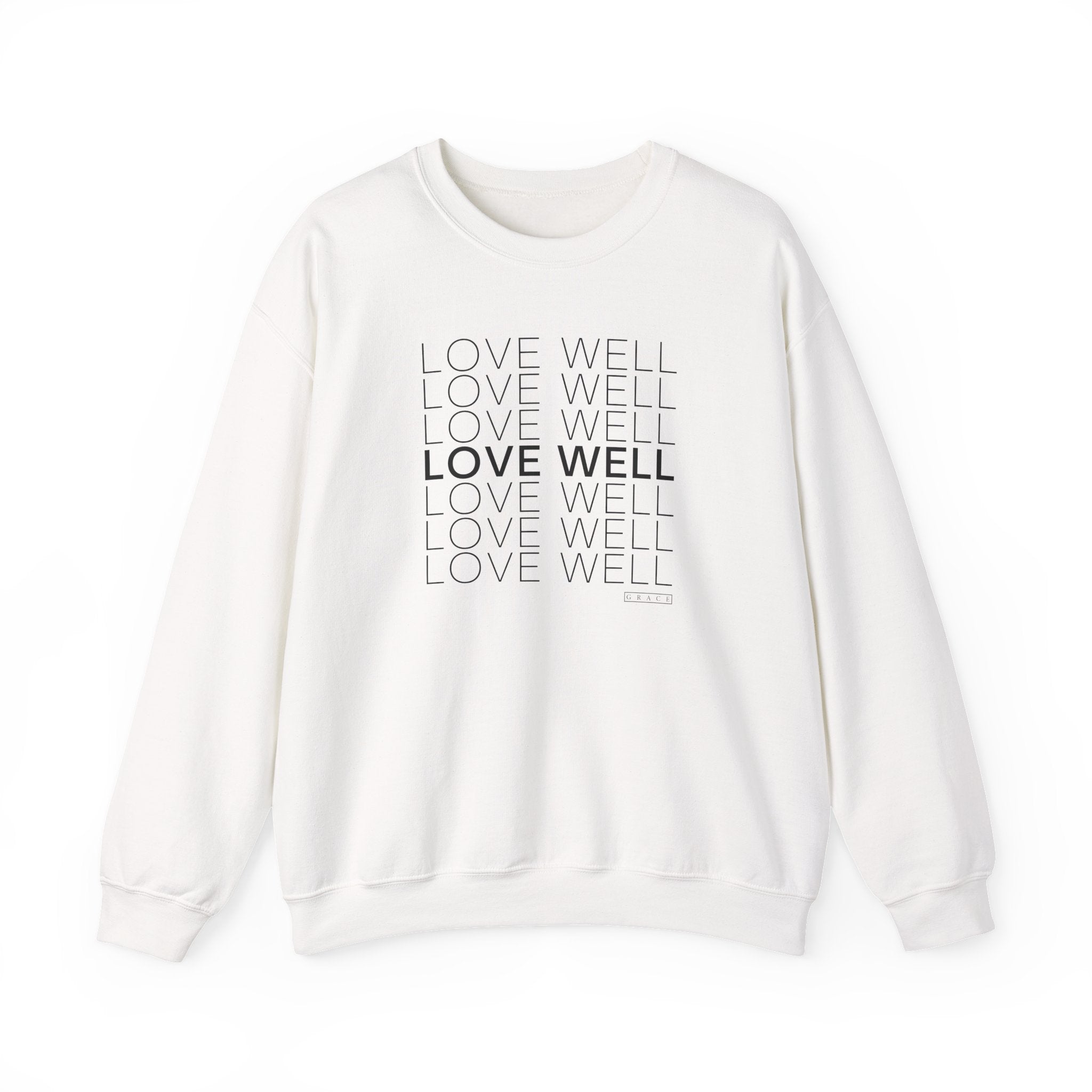 Love Well Repeated Graphic Sweatshirt — Minimalist Crewneck