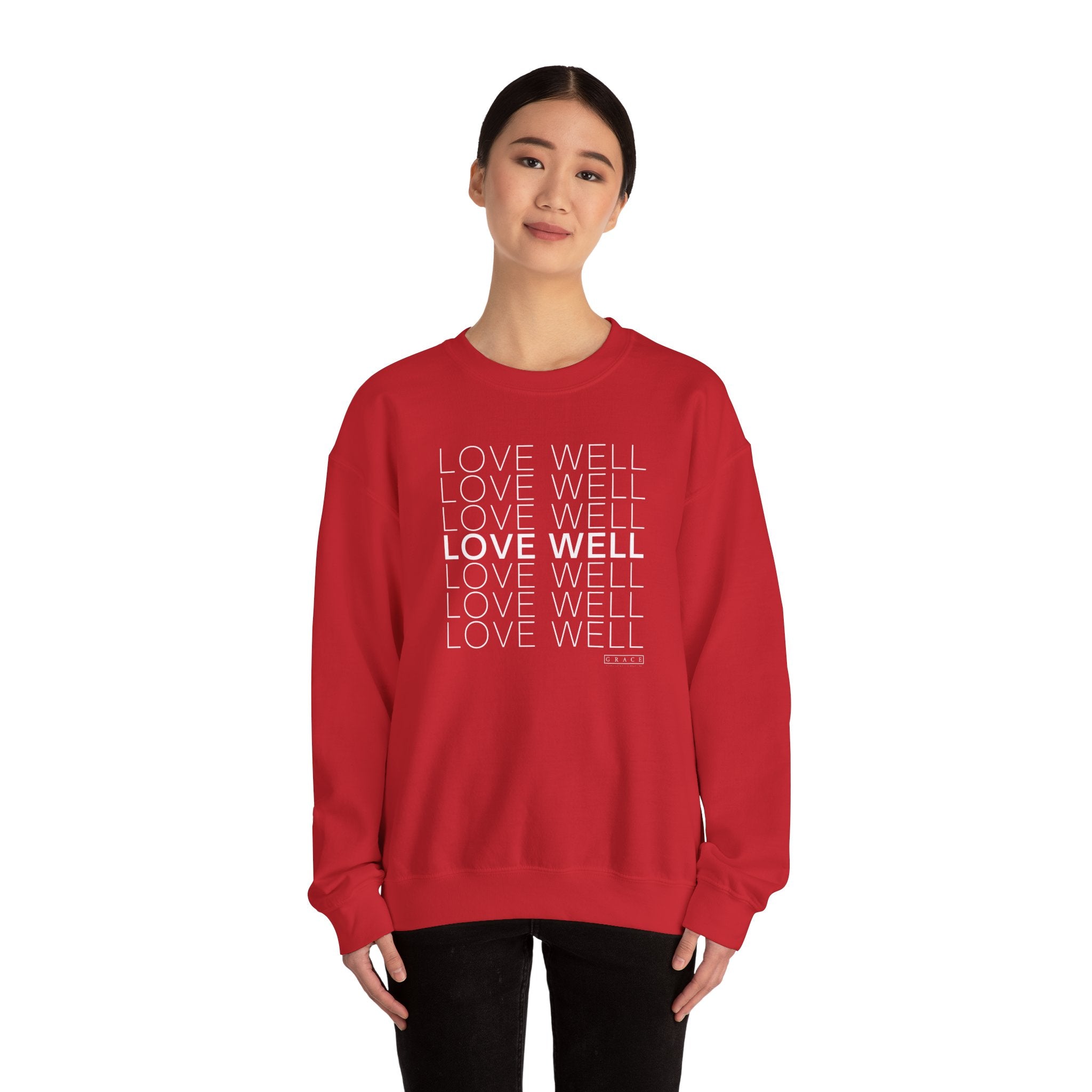 Love Well Repeated Graphic Sweatshirt — Minimalist Crewneck