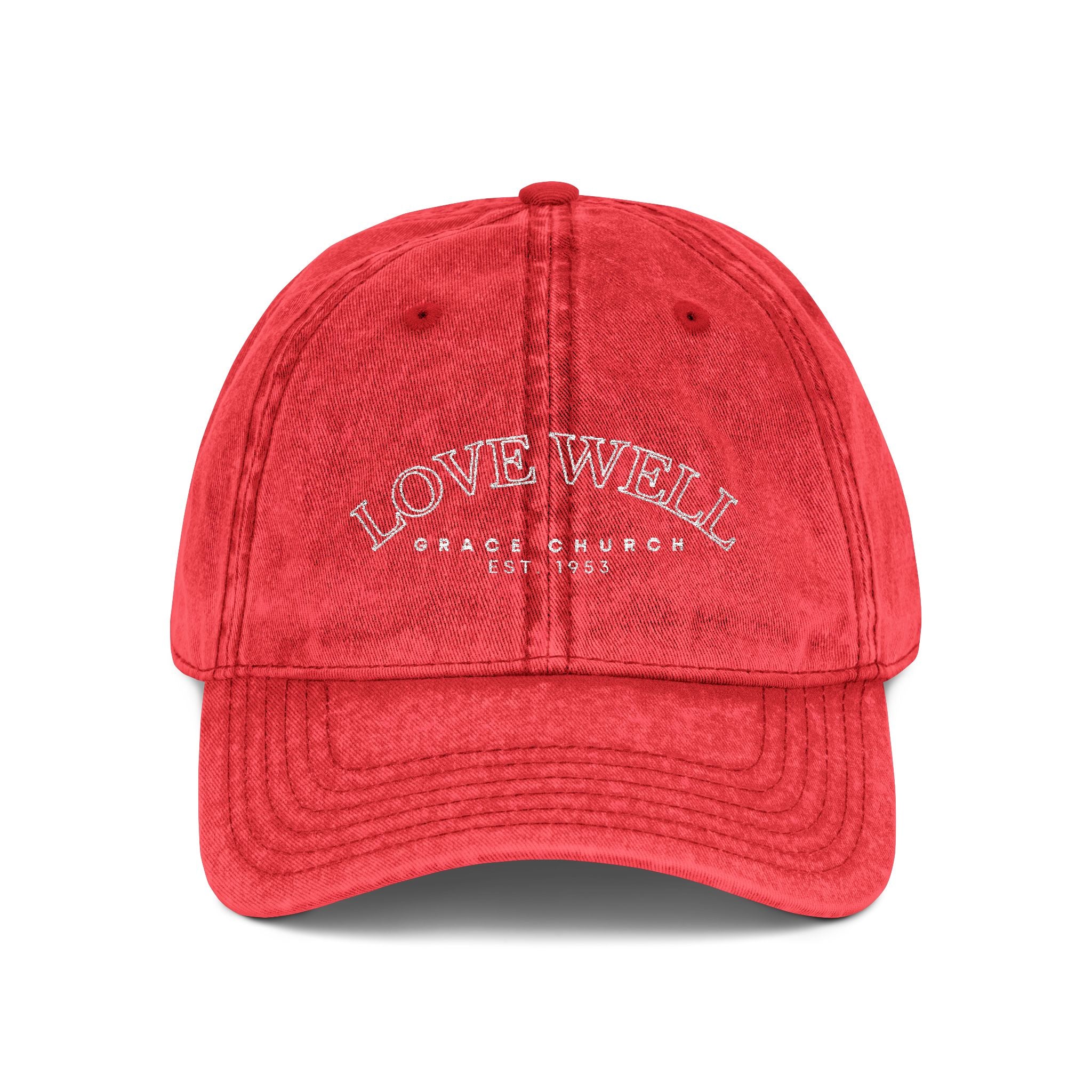 Embroidered 'LOVEWELL' Vintage Baseball Cap – Distressed Cotton Hat