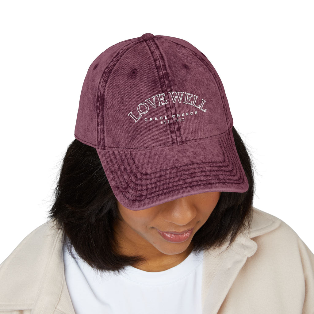 Embroidered 'LOVEWELL' Vintage Baseball Cap – Distressed Cotton Hat