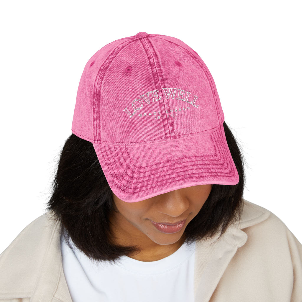 Embroidered 'LOVEWELL' Vintage Baseball Cap – Distressed Cotton Hat