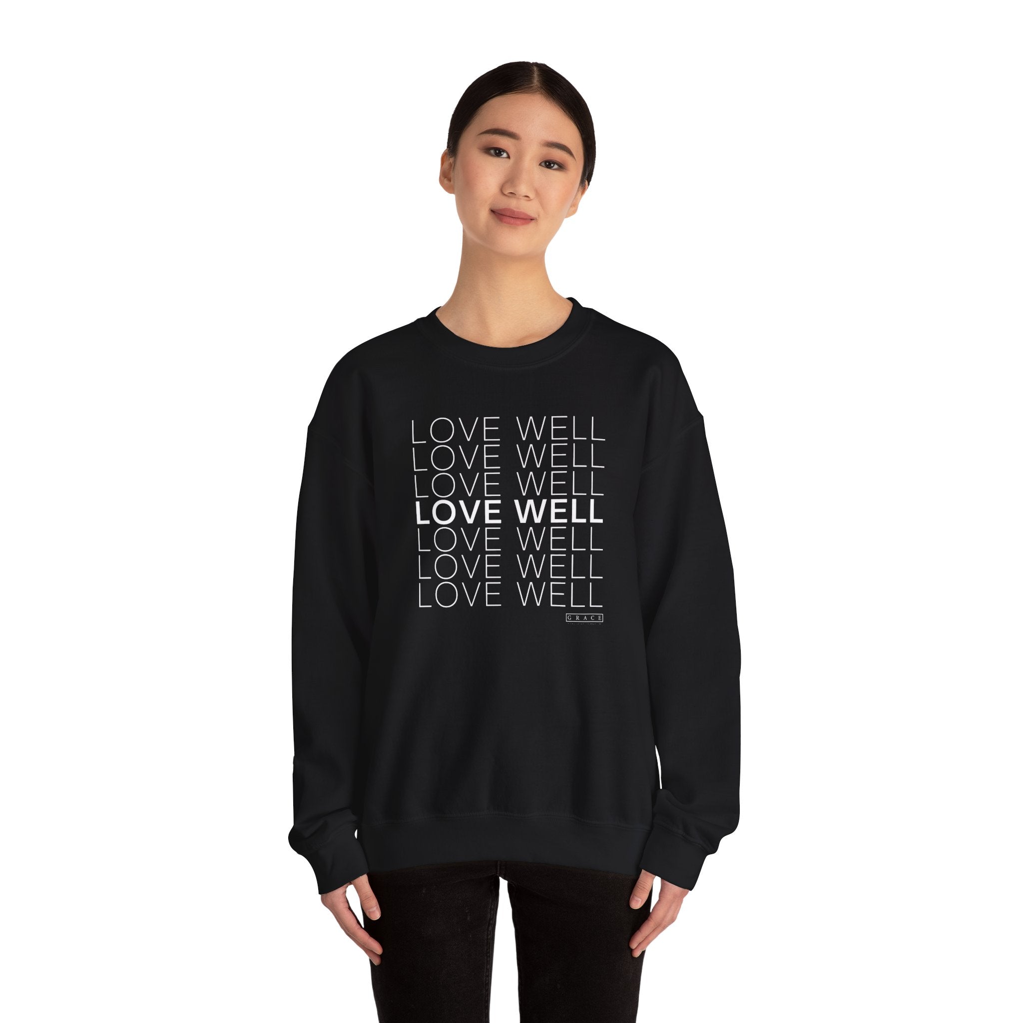 Love Well Repeated Graphic Sweatshirt — Minimalist Crewneck
