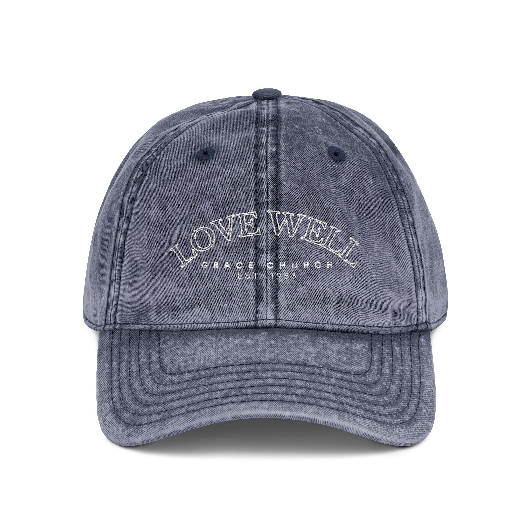Embroidered 'LOVEWELL' Vintage Baseball Cap – Distressed Cotton Hat