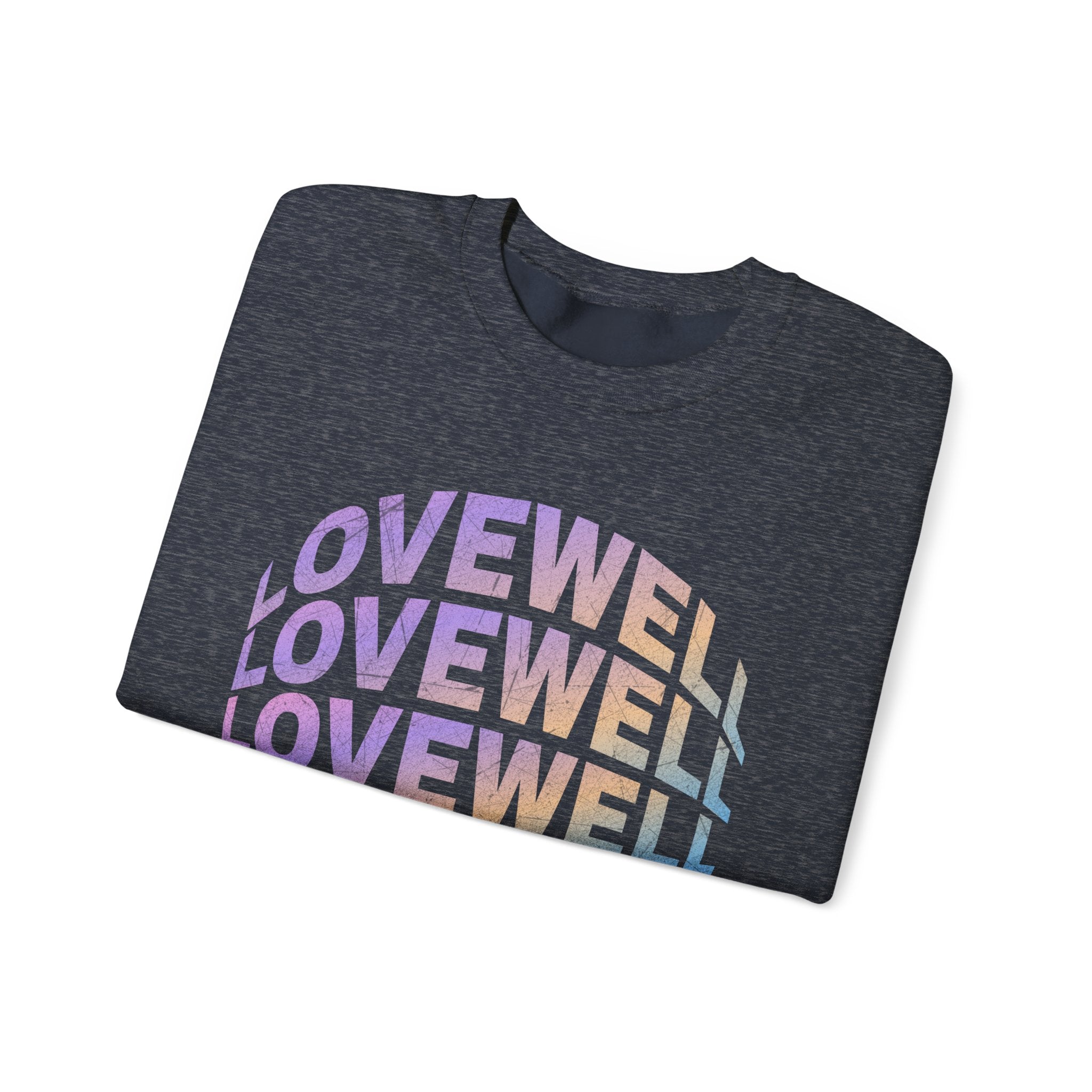LOVEWELL repeating circle design Sweatshirt | pastel rainbow text