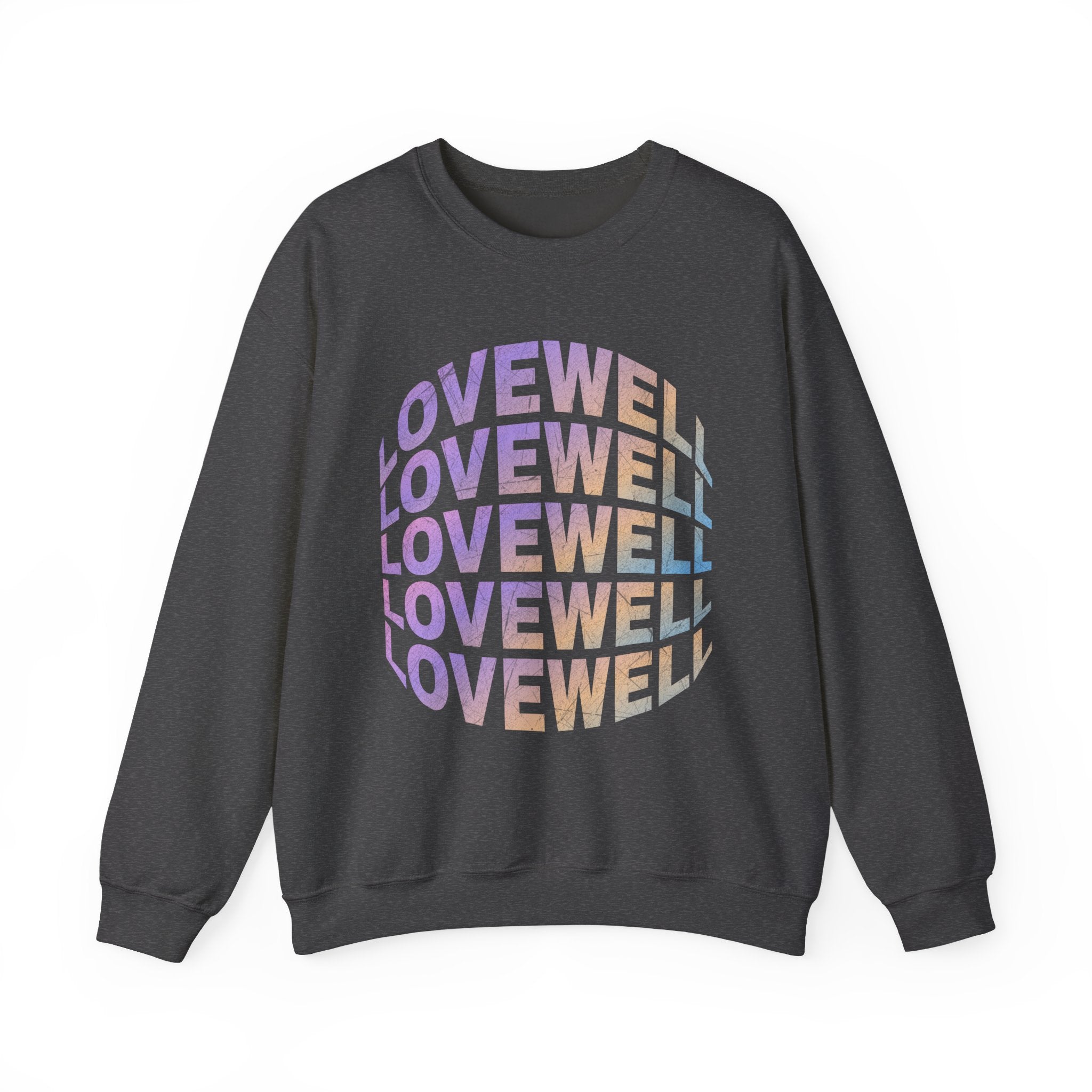 LOVEWELL repeating circle design Sweatshirt | pastel rainbow text