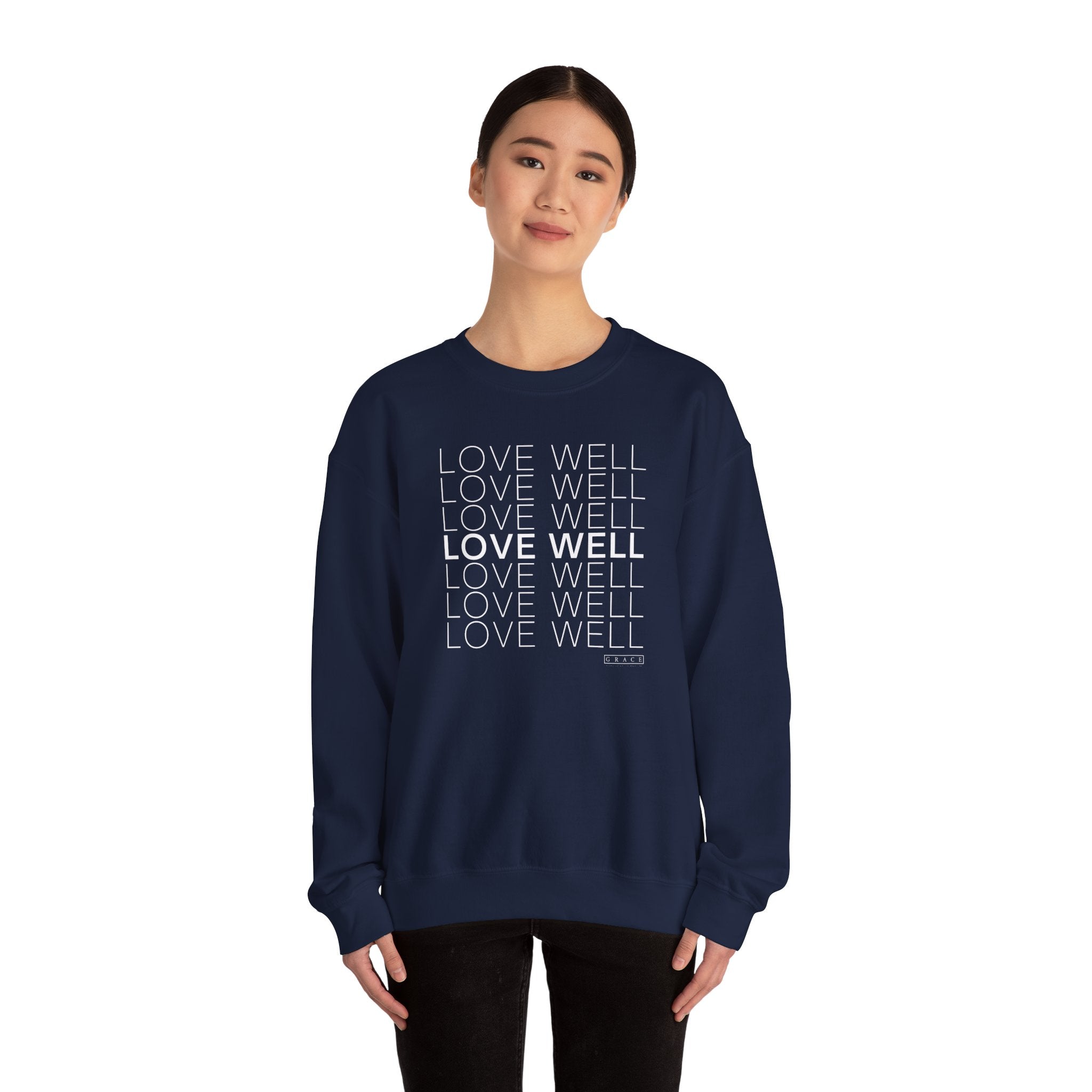 Love Well Repeated Graphic Sweatshirt — Minimalist Crewneck
