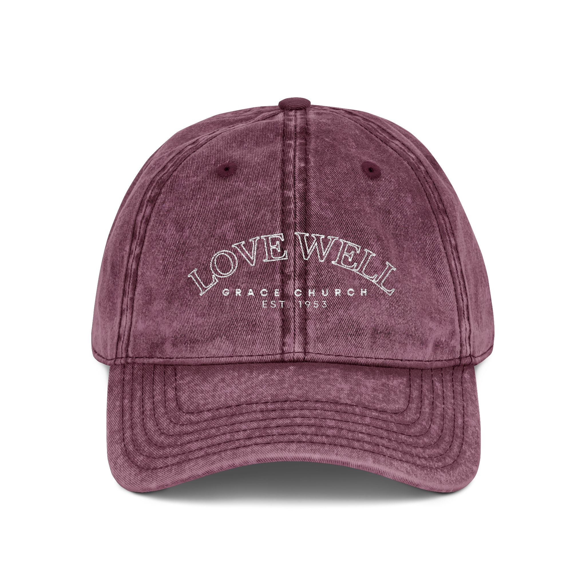 Embroidered 'LOVEWELL' Vintage Baseball Cap – Distressed Cotton Hat