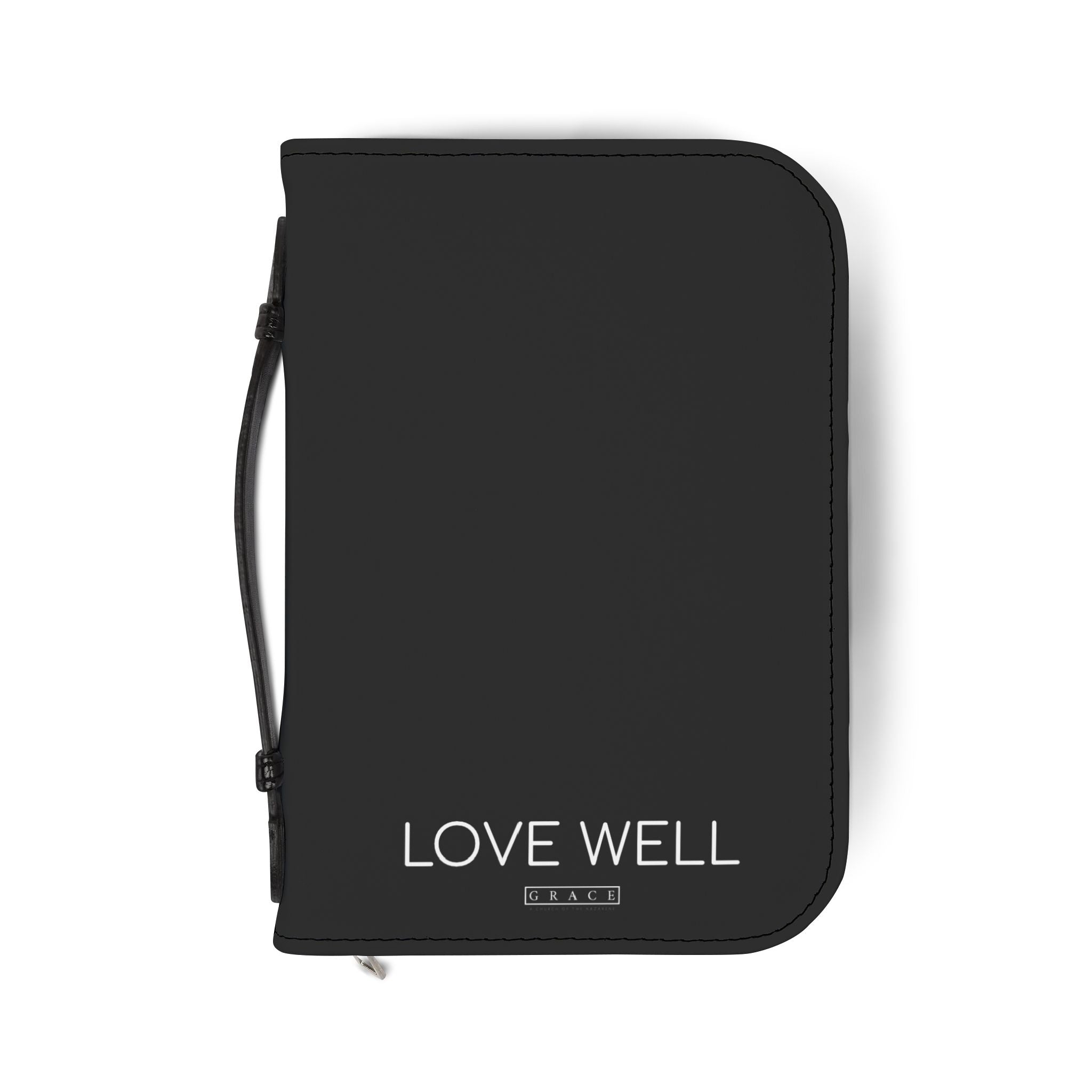 Leather Zippered — "Love Well" Book/Bible Case