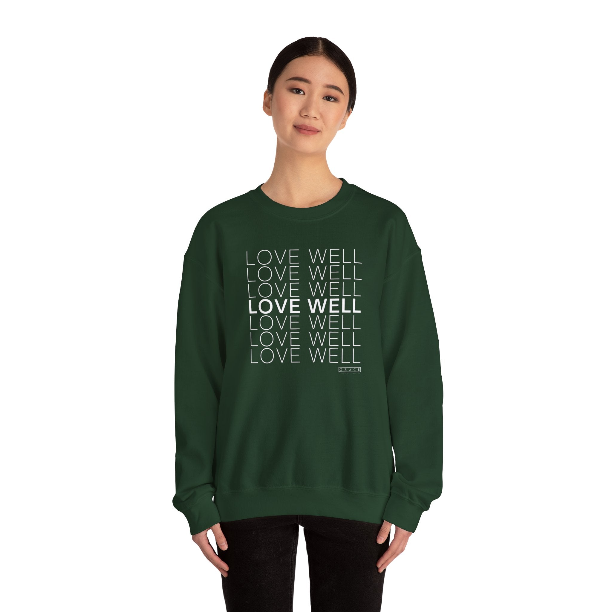 Love Well Repeated Graphic Sweatshirt — Minimalist Crewneck