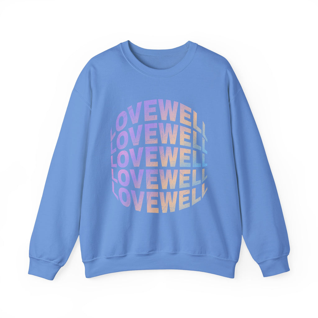 LOVEWELL repeating circle design Sweatshirt | pastel rainbow text