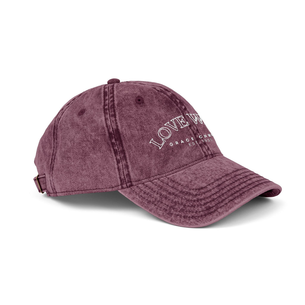 Embroidered 'LOVEWELL' Vintage Baseball Cap – Distressed Cotton Hat