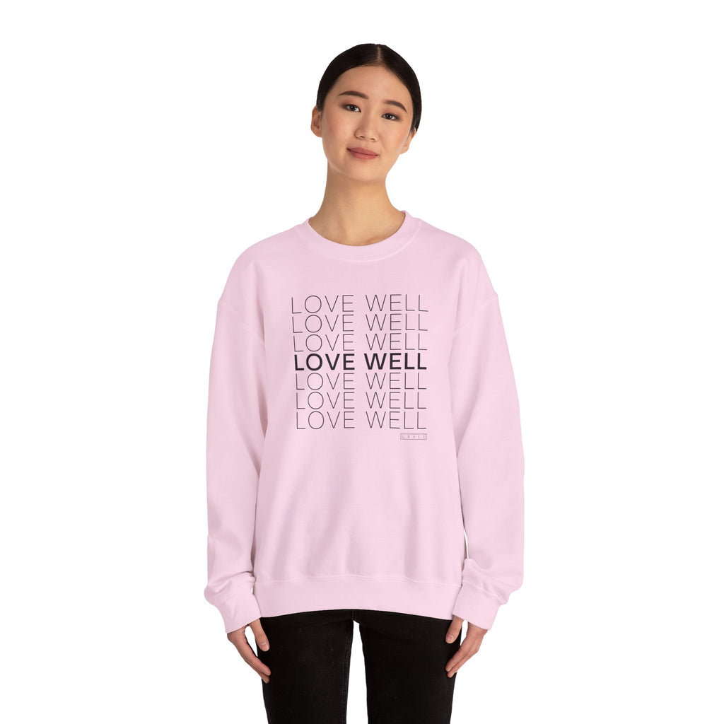 Love Well Repeated Graphic Sweatshirt — Minimalist Crewneck