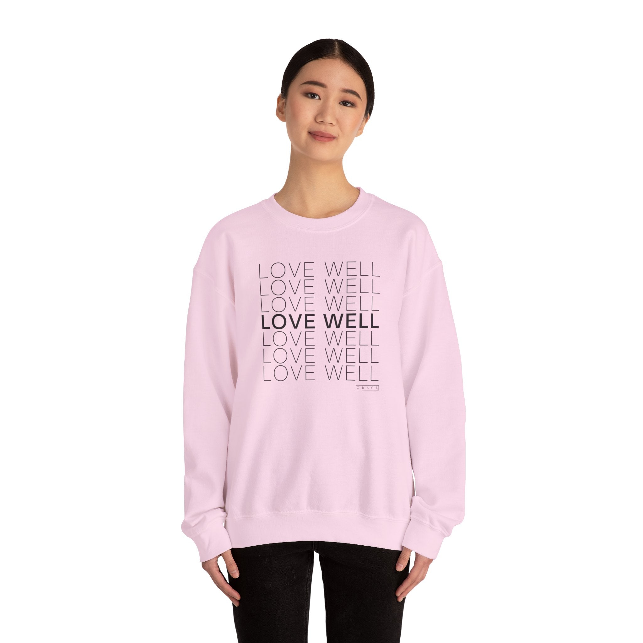 Love Well Repeated Graphic Sweatshirt — Minimalist Crewneck